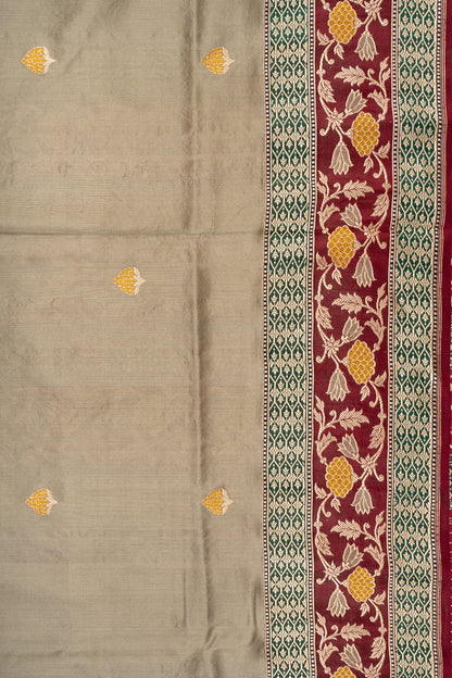 Banarasi Silk Butta Grey Saree