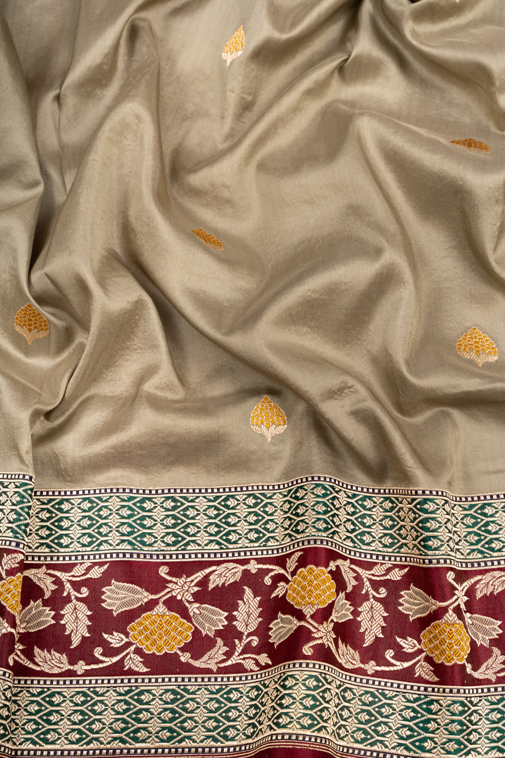 Banarasi Silk Butta Grey Saree