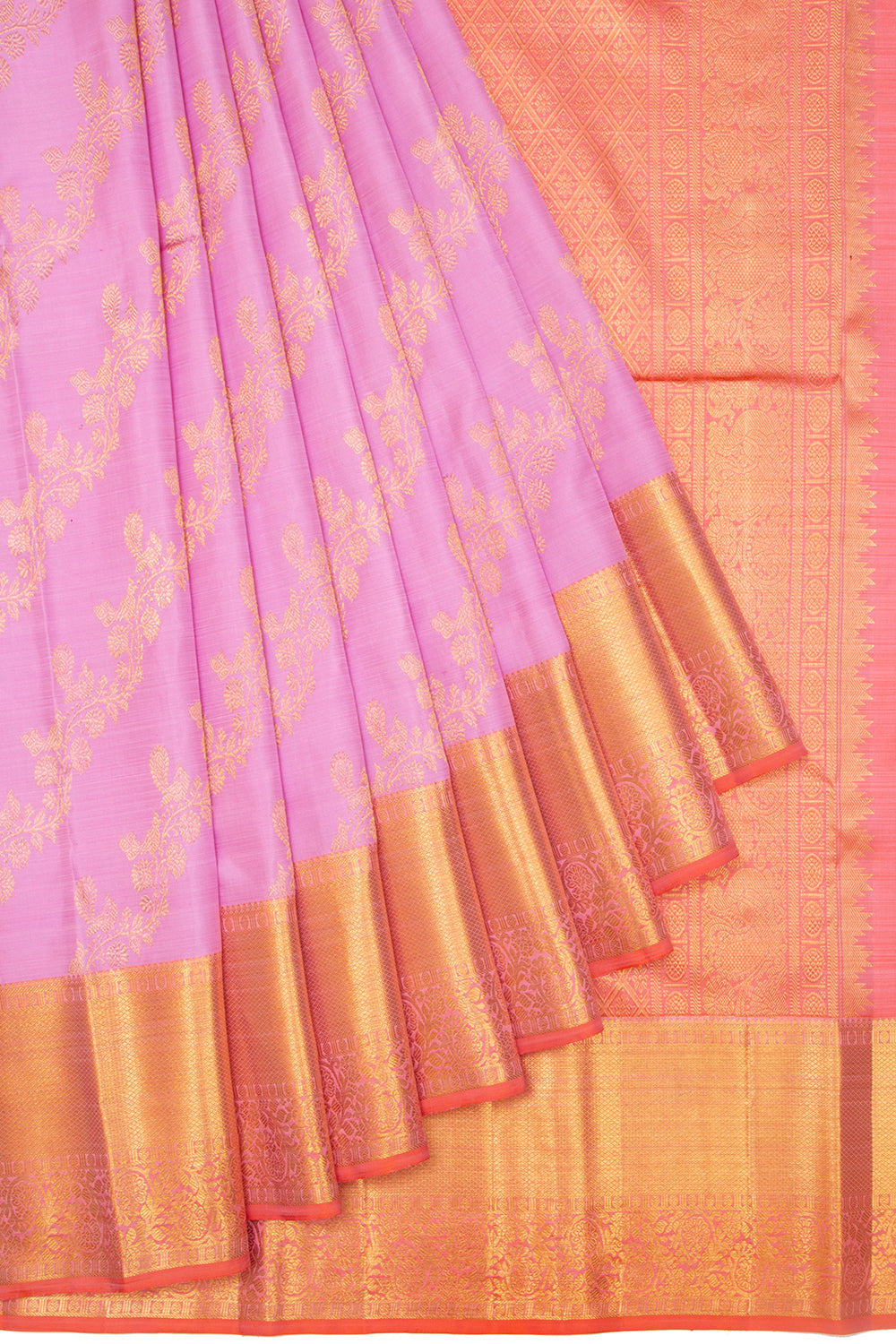 Kanchipuram Silk Leheriya Baby Pink Saree