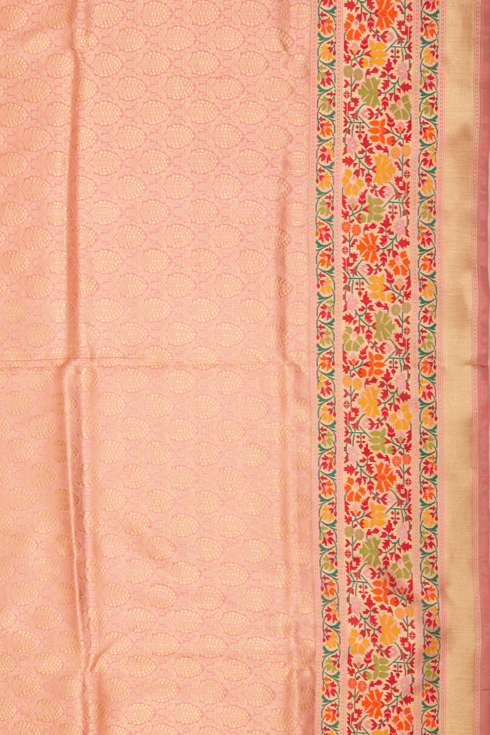 Banarasi Silk Brocade Peach Saree