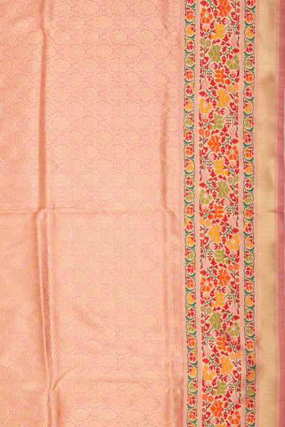 Banarasi Silk Brocade Peach Saree