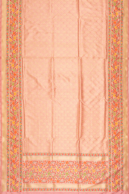 Banarasi Silk Brocade Peach Saree