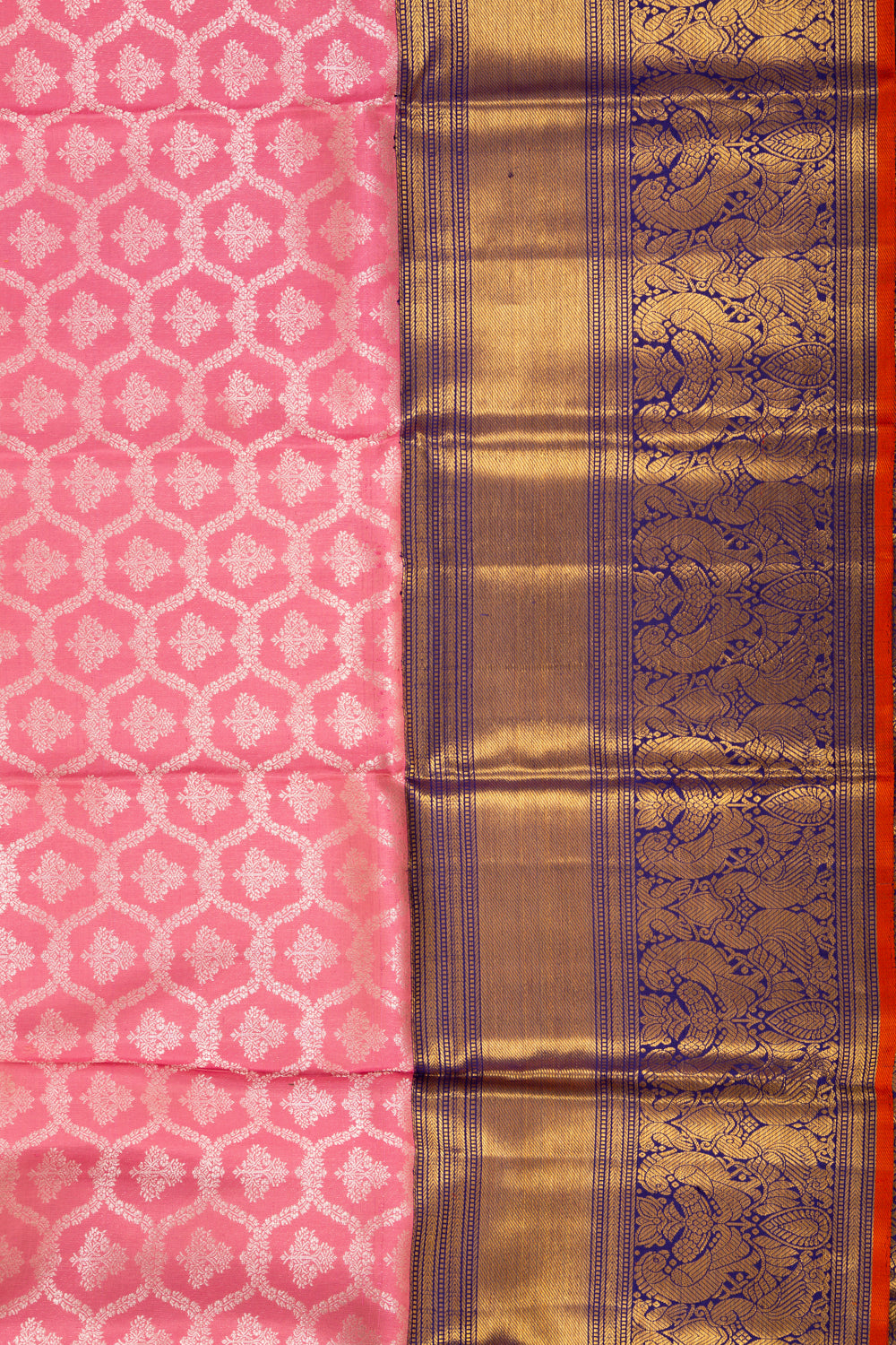 Kanchipuram Silk Brocade Pink Saree