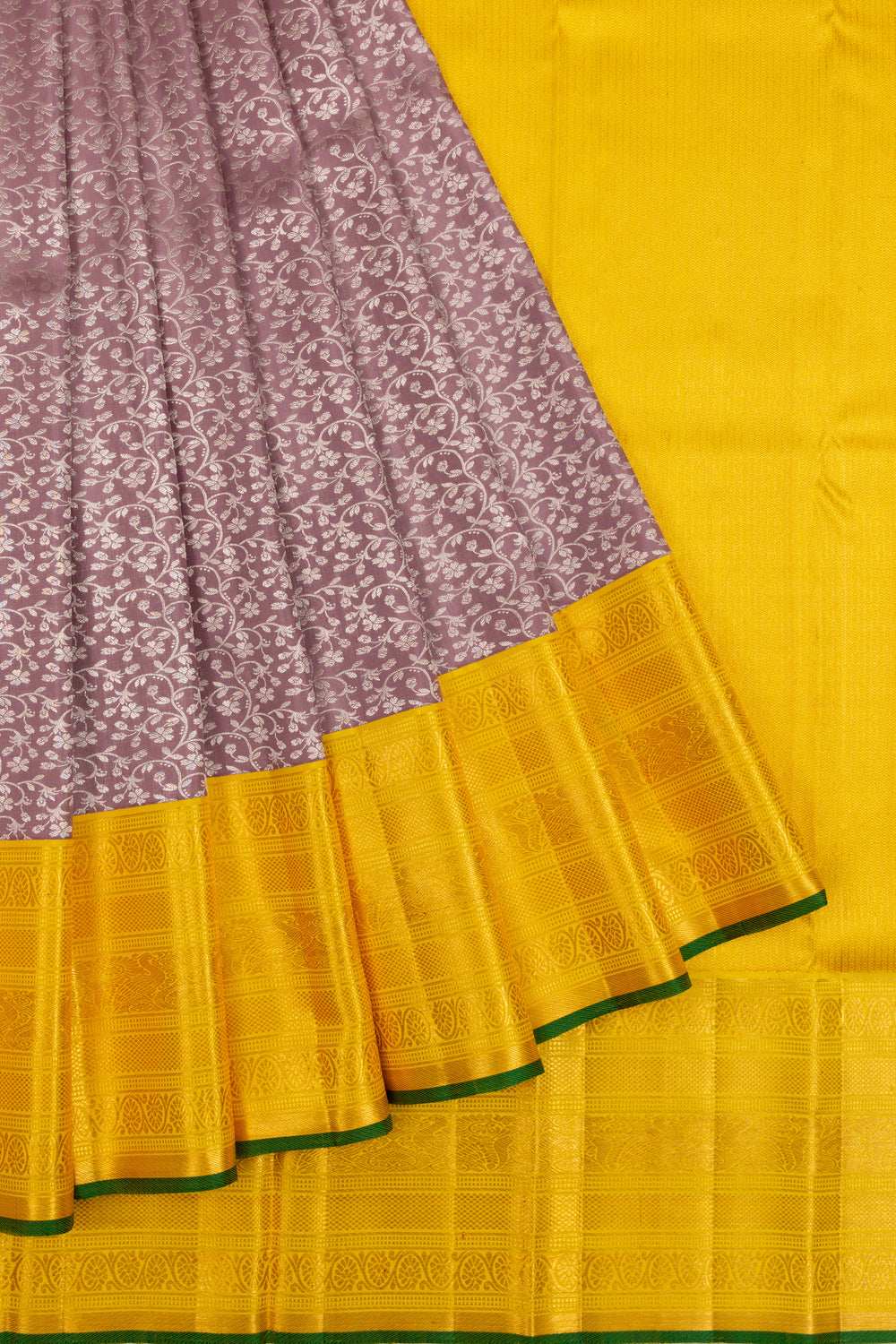 Kanchipuram Silk Jaal Snuff Saree