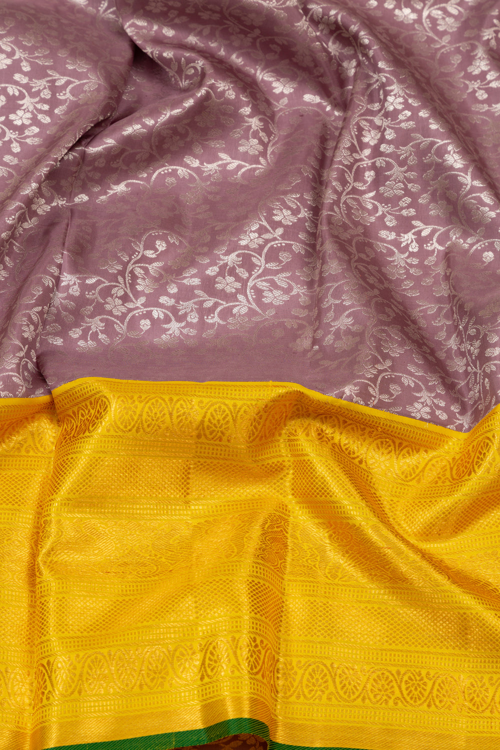 Kanchipuram Silk Jaal Snuff Saree
