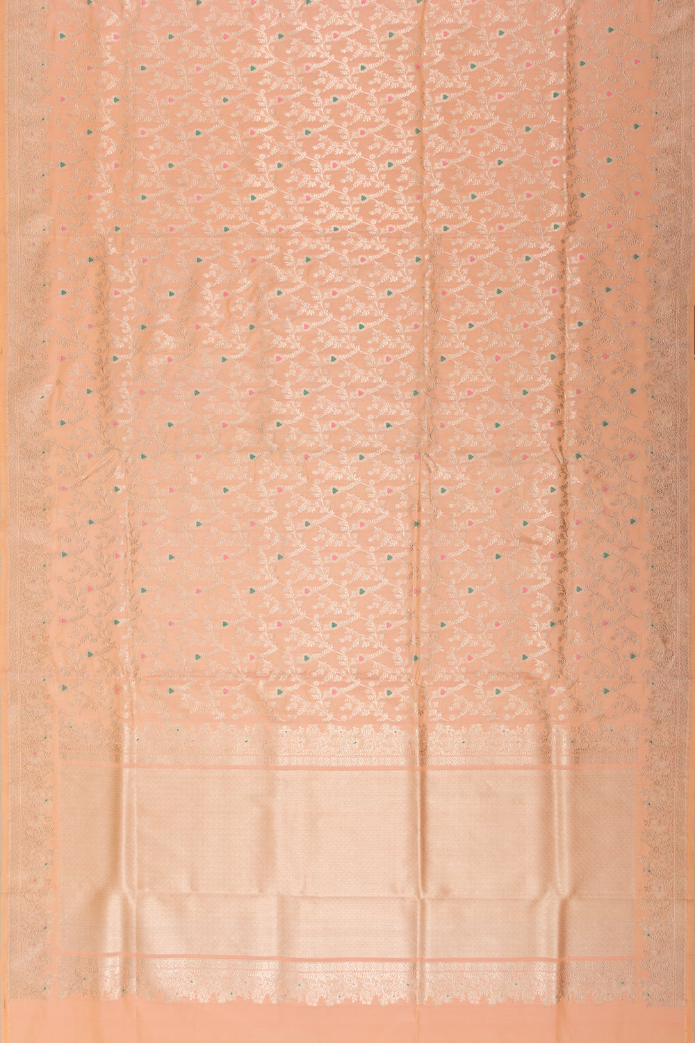 Banarasi Silk Kadwa Jaal Pastel Orange Saree