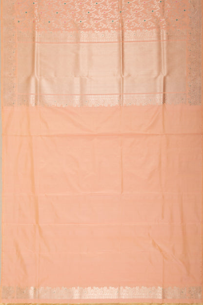 Banarasi Silk Kadwa Jaal Pastel Orange Saree DM