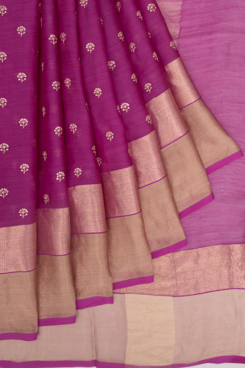 Organza Butta Dark Purple Saree