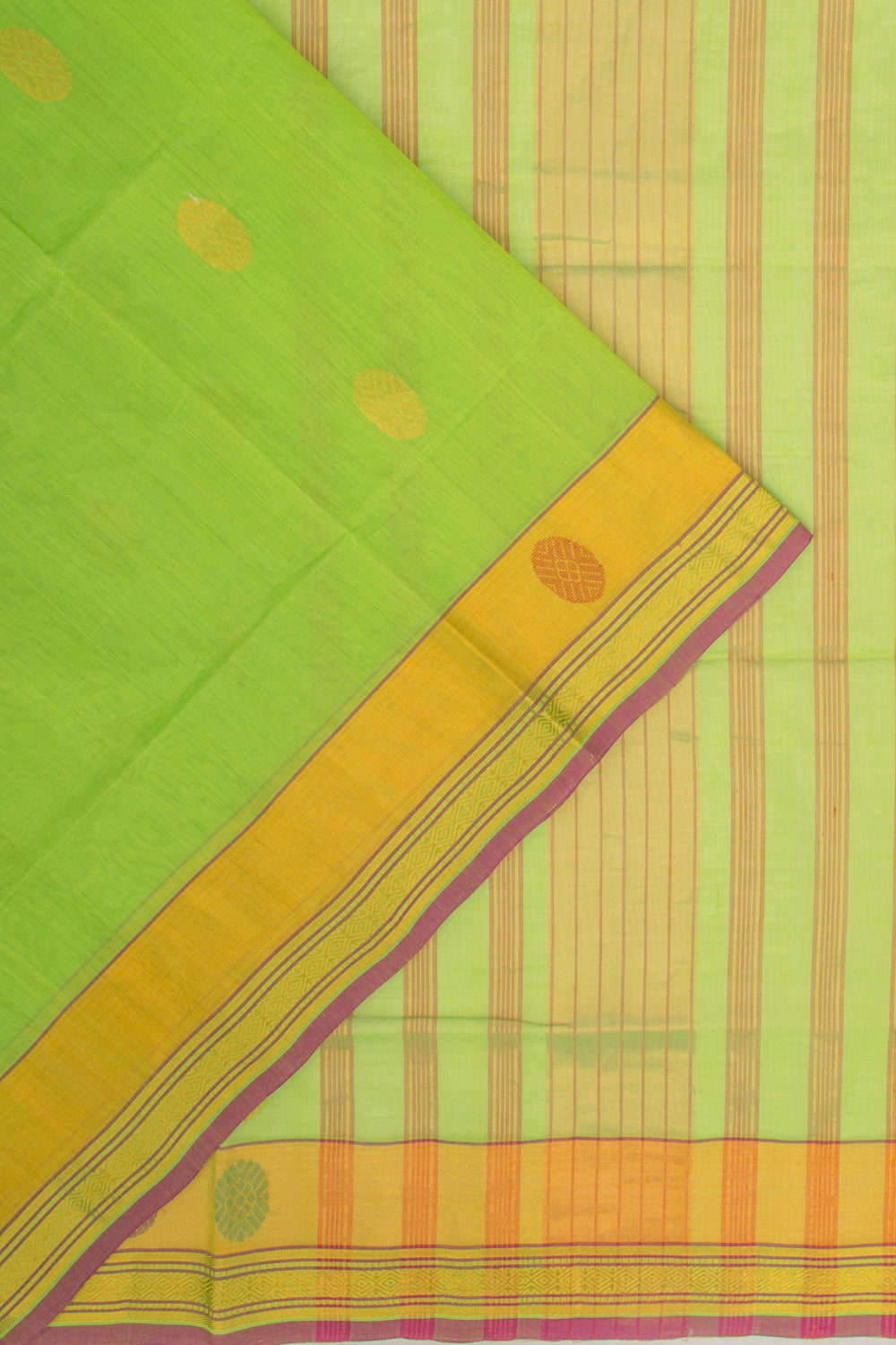 Chettinad Cotton Butta Green Saree