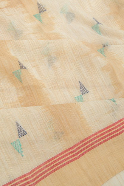 Chettinad Cotton Butta Beige Saree