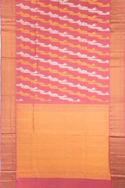 Kanchipuram Silk Jaal Peach Saree