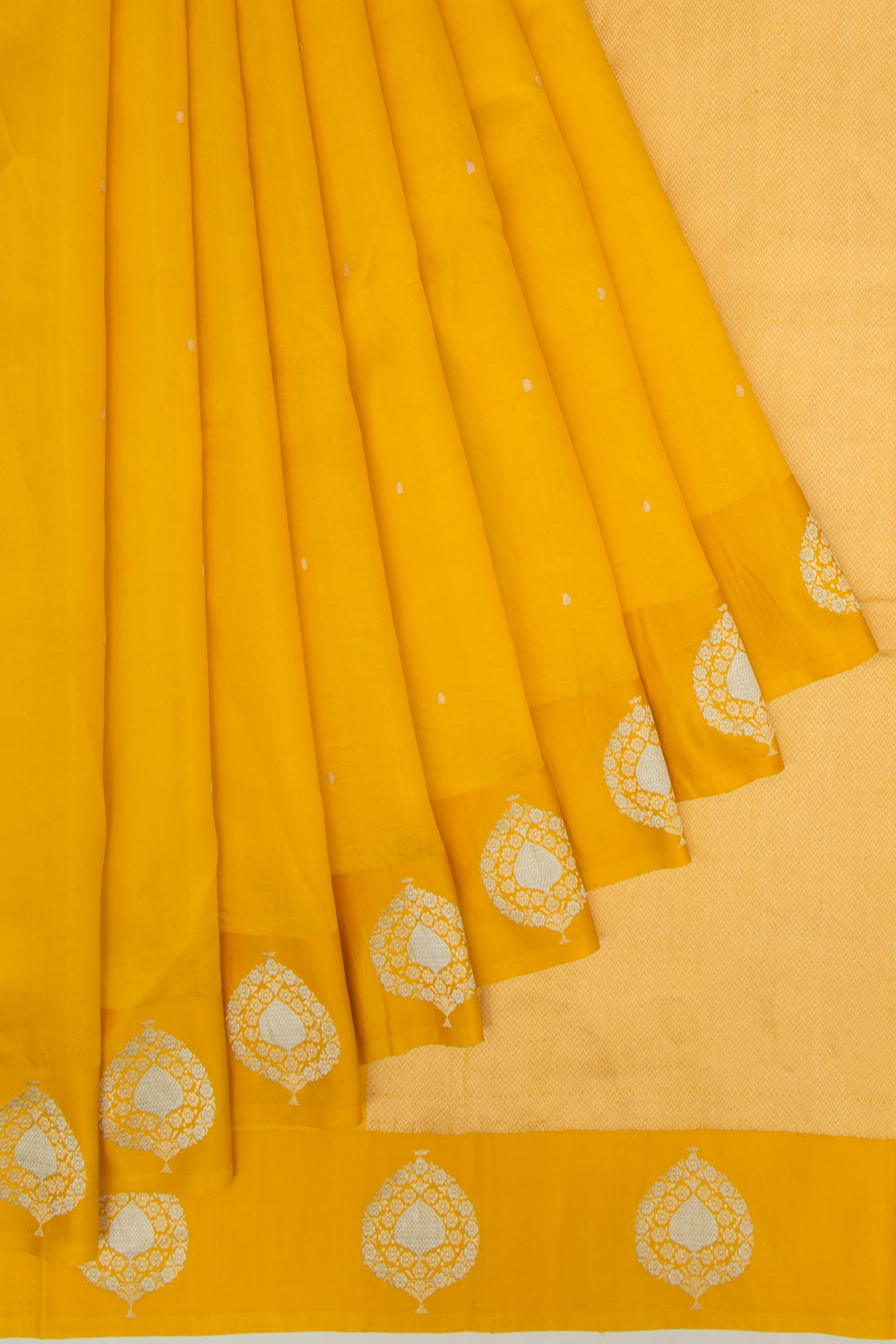 Banarasi Katan Silk Butta Yellow Saree