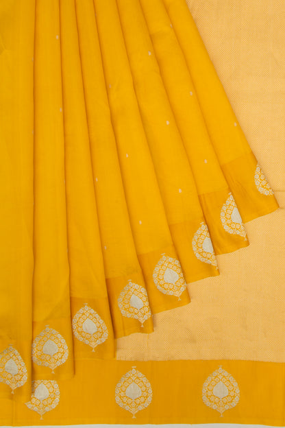 Banarasi Katan Silk Butta Yellow Saree