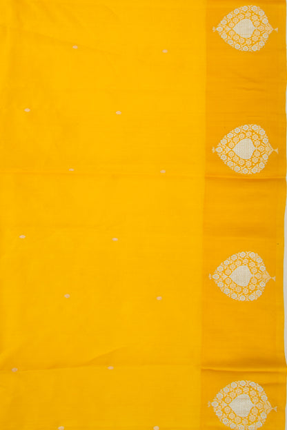 Banarasi Katan Silk Butta Yellow Saree