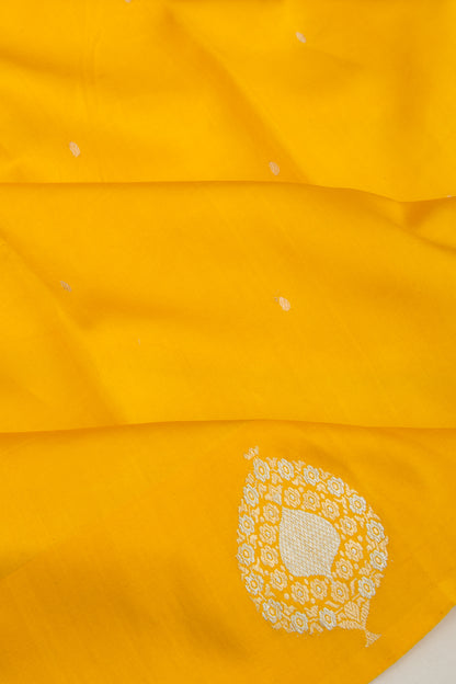 Banarasi Katan Silk Butta Yellow Saree