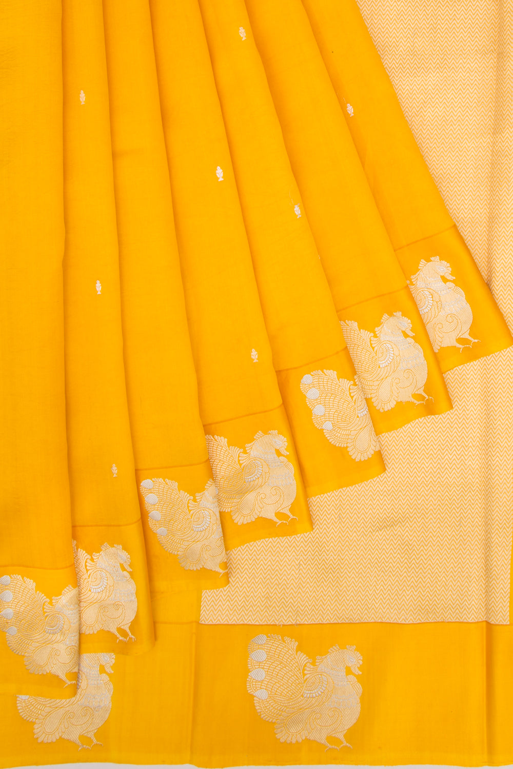 Banarasi Katan Silk Butta Yellow Saree