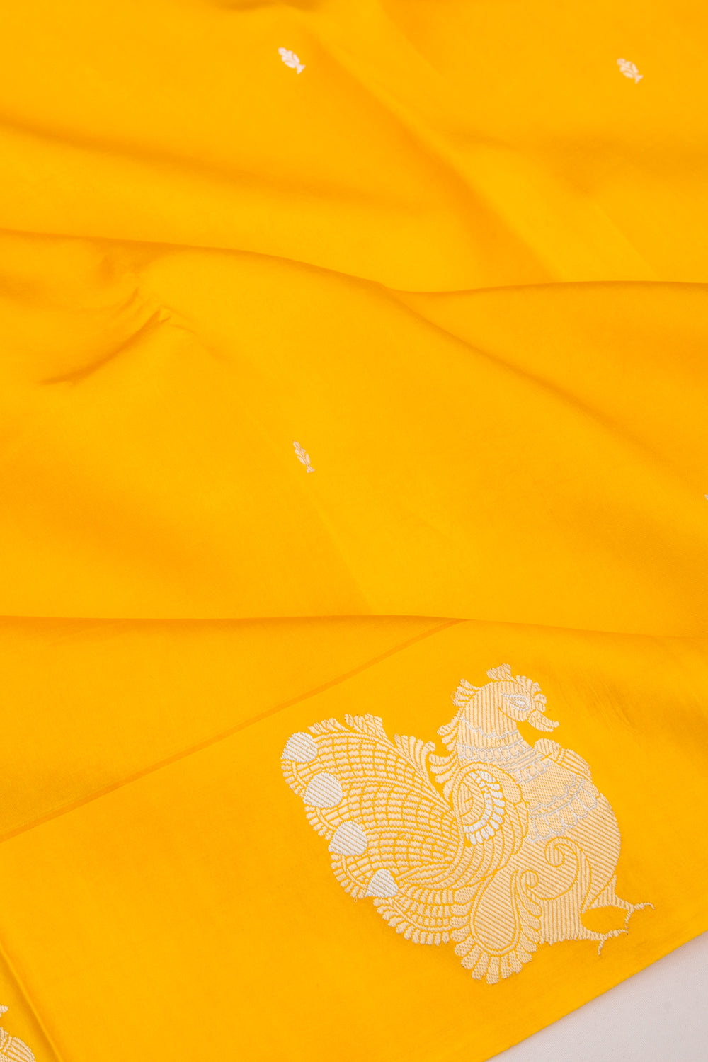 Banarasi Katan Silk Butta Yellow Saree