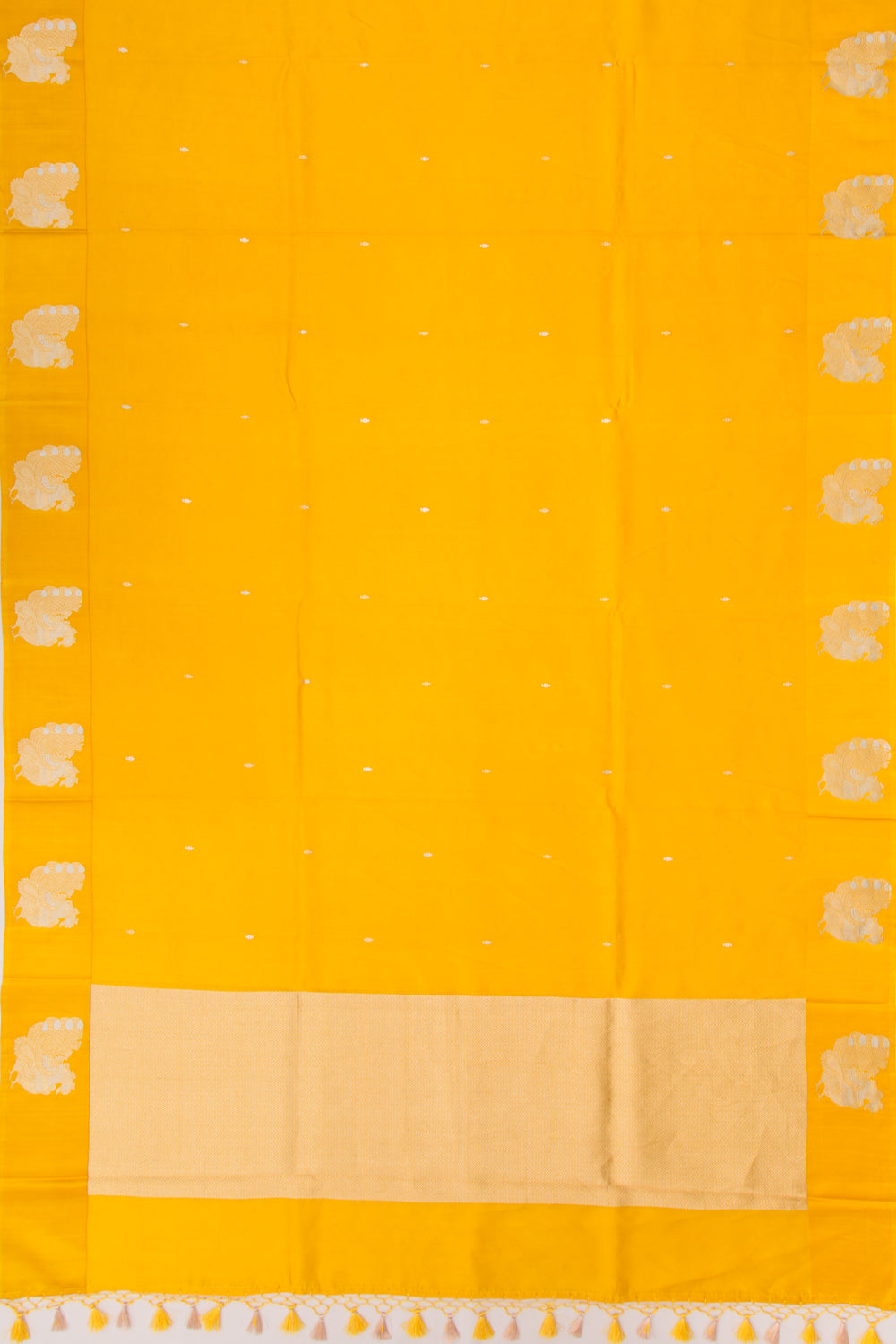 Banarasi Katan Silk Butta Yellow Saree