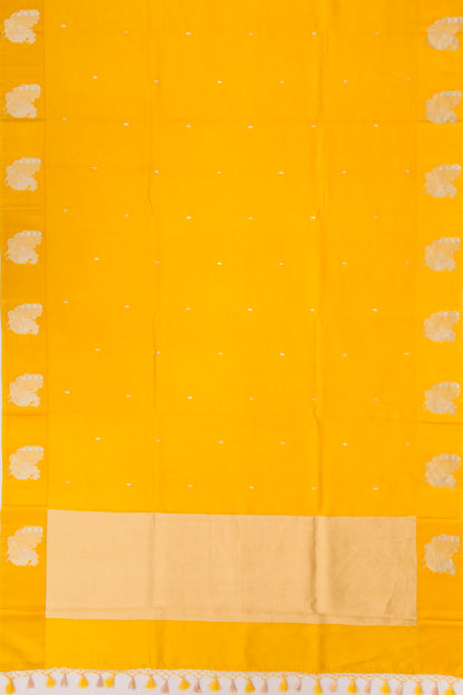 Banarasi Katan Silk Butta Yellow Saree