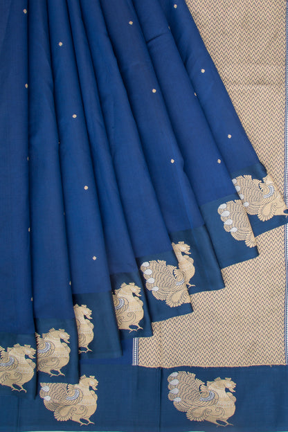 Banarasi Katan Silk Butta Blue Saree