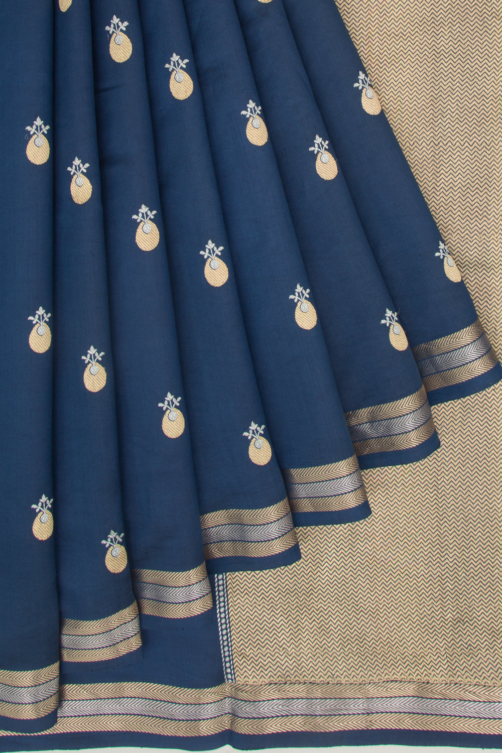 Banarasi Katan Silk Butta Blue Saree