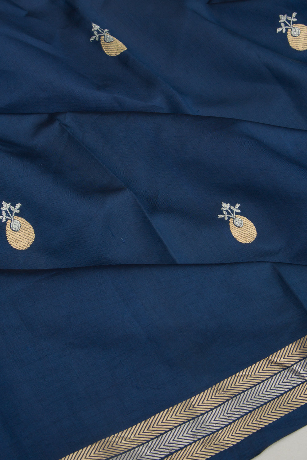 Banarasi Katan Silk Butta Blue Saree