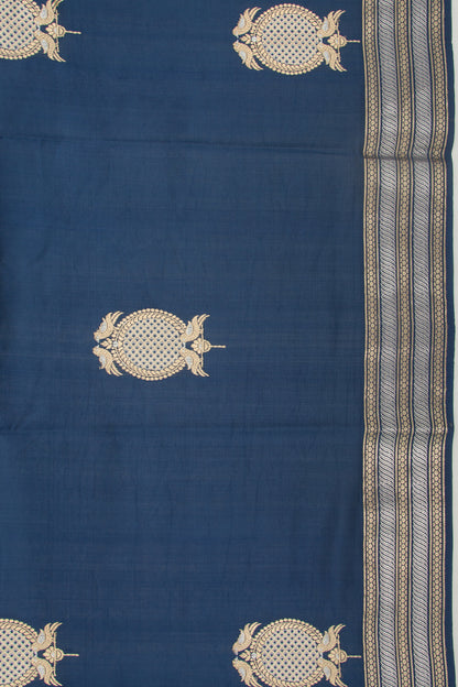 Banarasi Katan Silk Butta Blue Saree