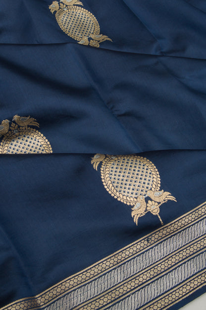 Banarasi Katan Silk Butta Blue Saree