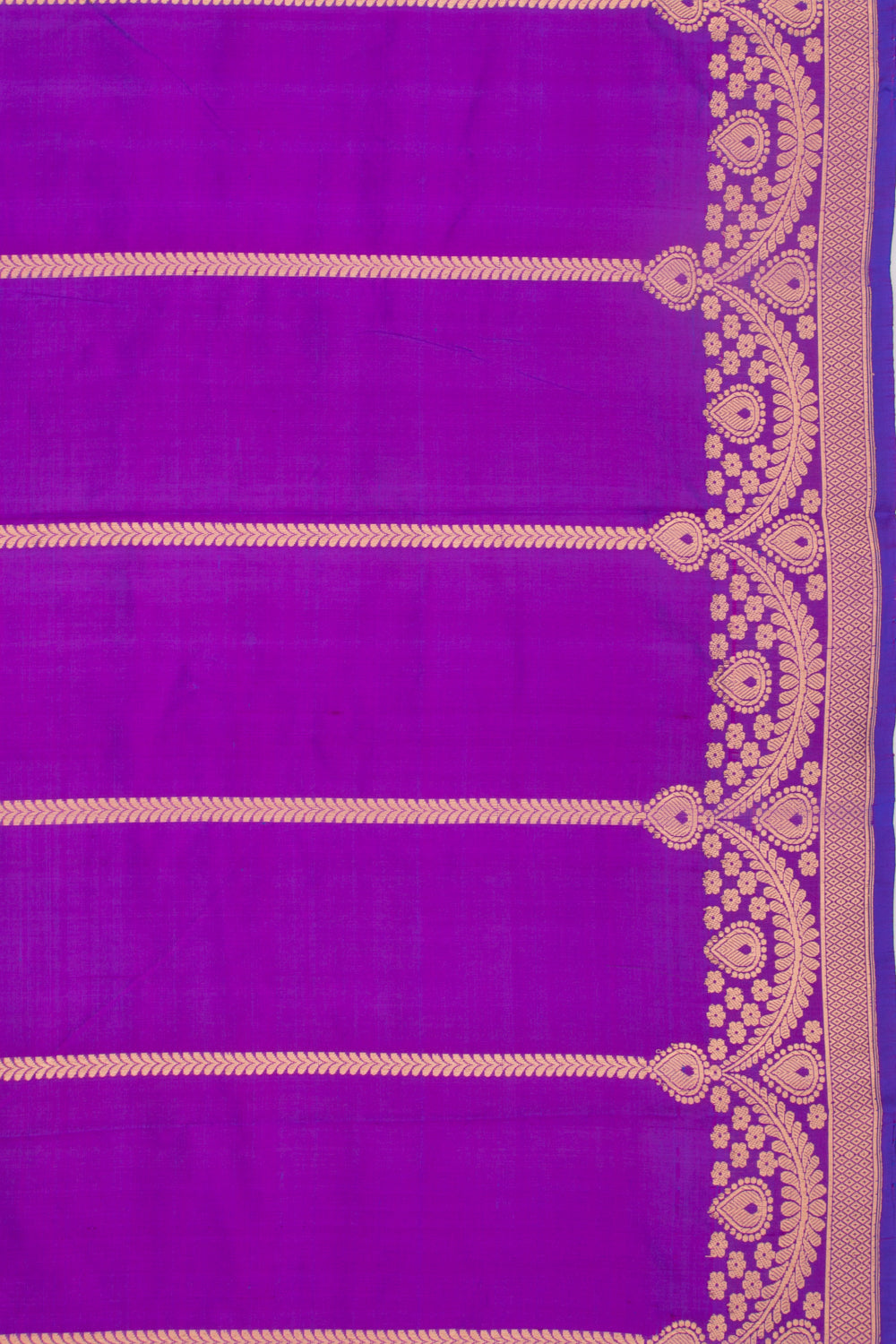 Banarasi Katan Silk Vertical Lines Violet Saree