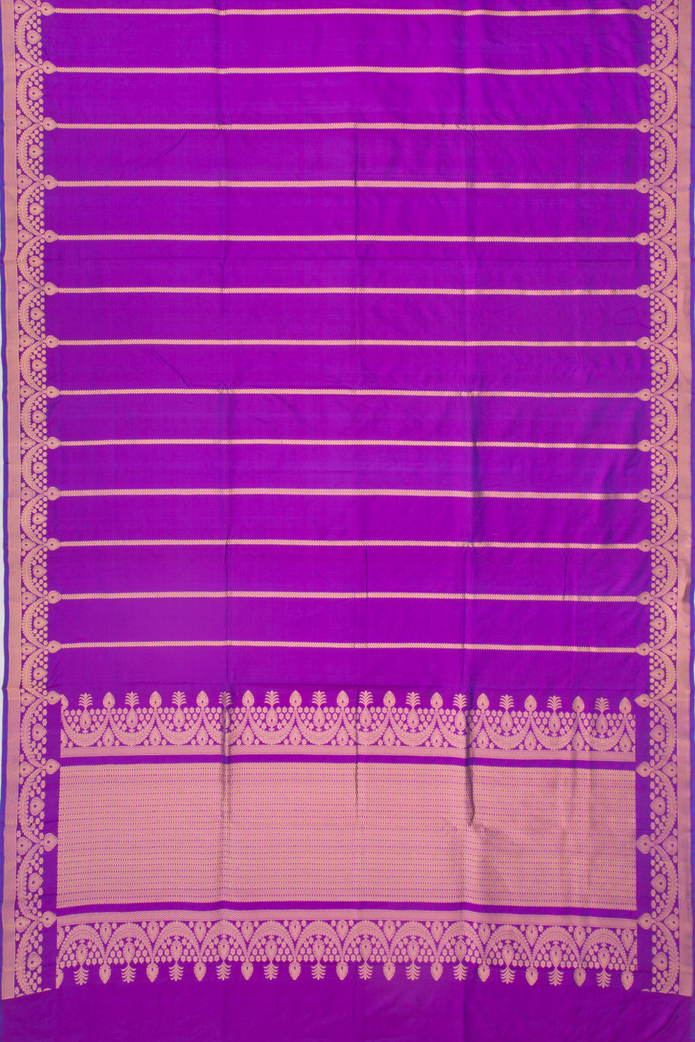 Banarasi Katan Silk Vertical Lines Violet Saree