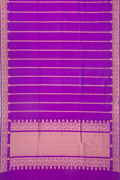 Banarasi Katan Silk Vertical Lines Violet Saree