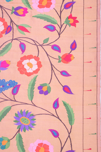 Paithani Silk Gold Tissue All Over Pink Saree