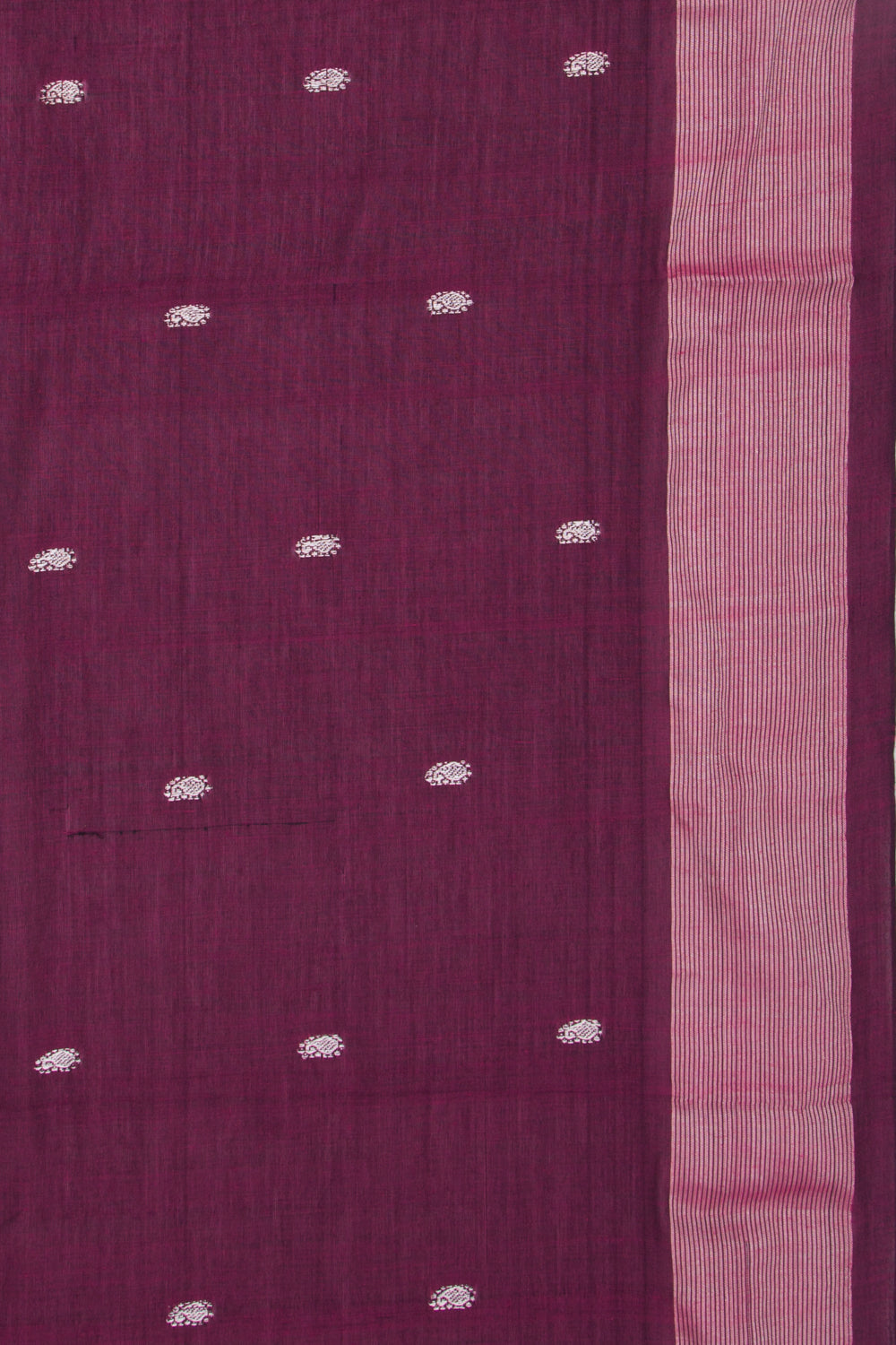 Paithani Cotton Butta Burgundy Saree