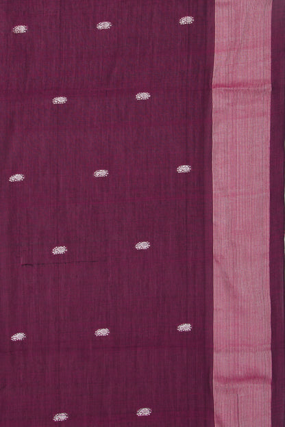 Paithani Cotton Butta Burgundy Saree