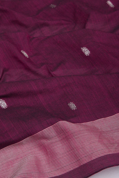 Paithani Cotton Butta Burgundy Saree