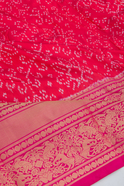 Kanchipuram Silk Ikat Red Saree