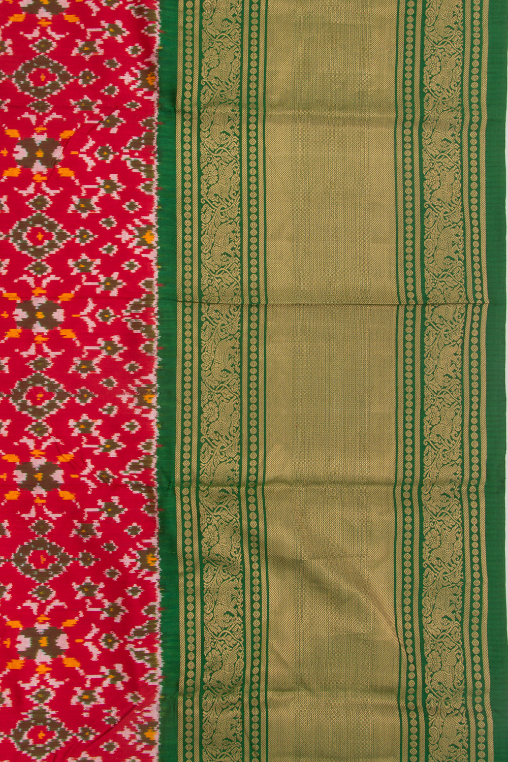 Kanchipuram Silk Ikat Red Saree