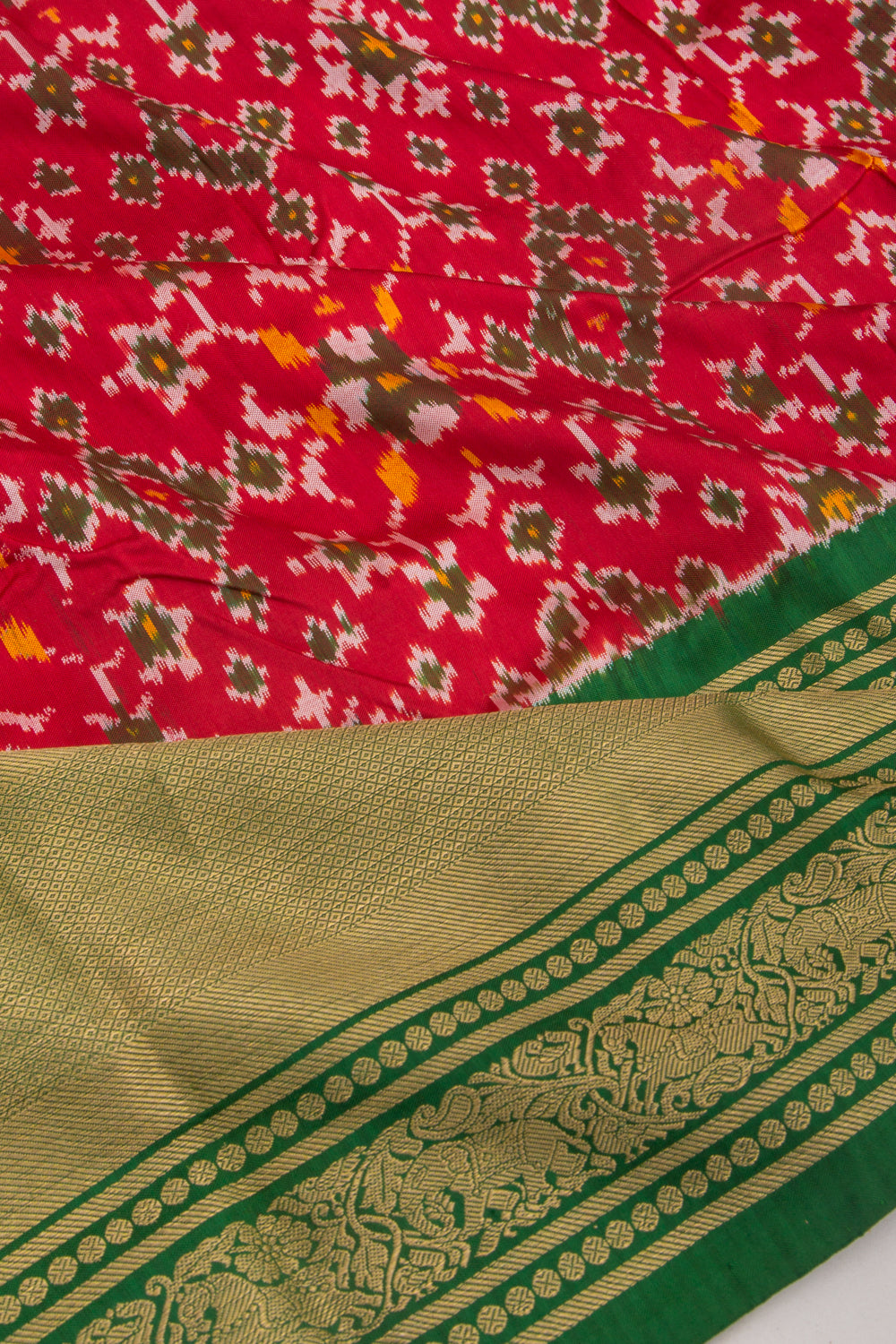 Kanchipuram Silk Ikat Red Saree