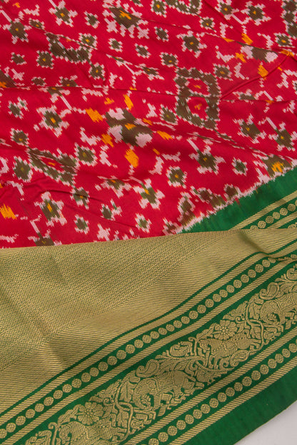Kanchipuram Silk Ikat Red Saree