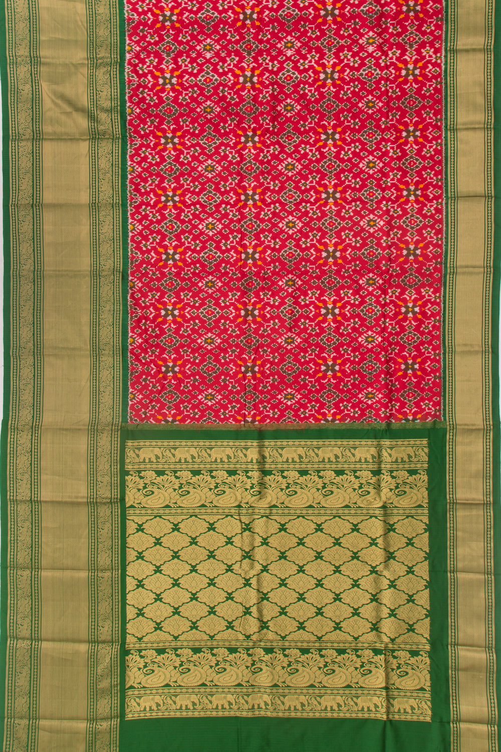Kanchipuram Silk Ikat Red Saree