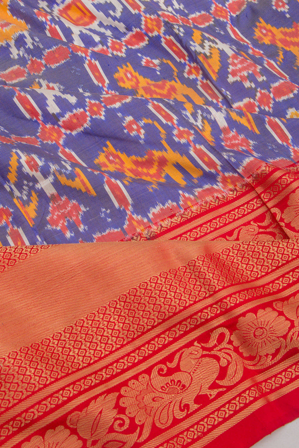 Kanchipuram Silk Ikat Blue Saree