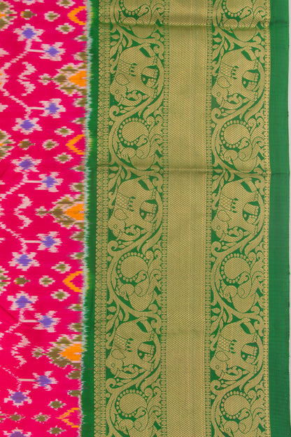 Kanchipuram Silk Ikat Pink Saree