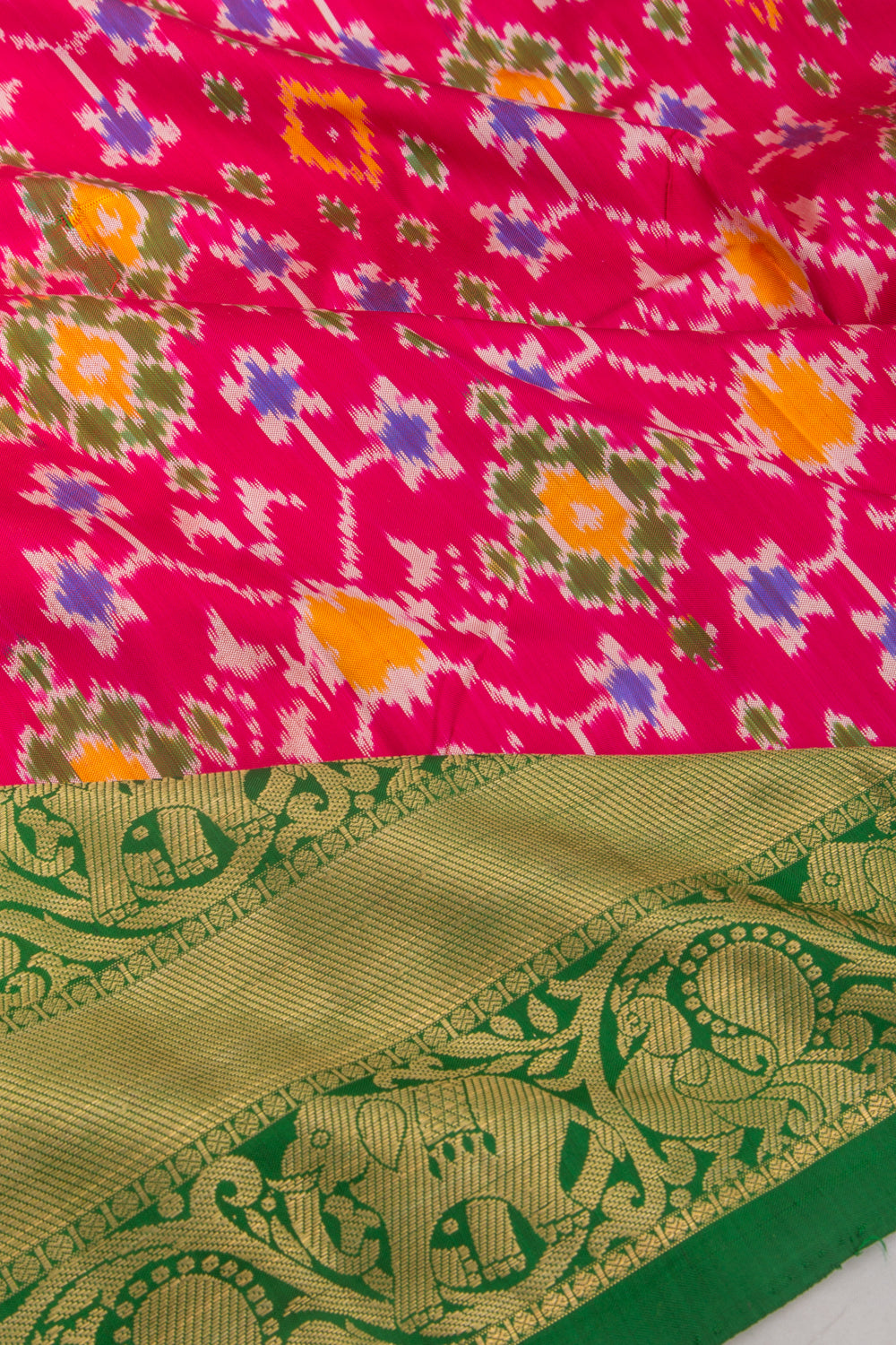 Kanchipuram Silk Ikat Pink Saree