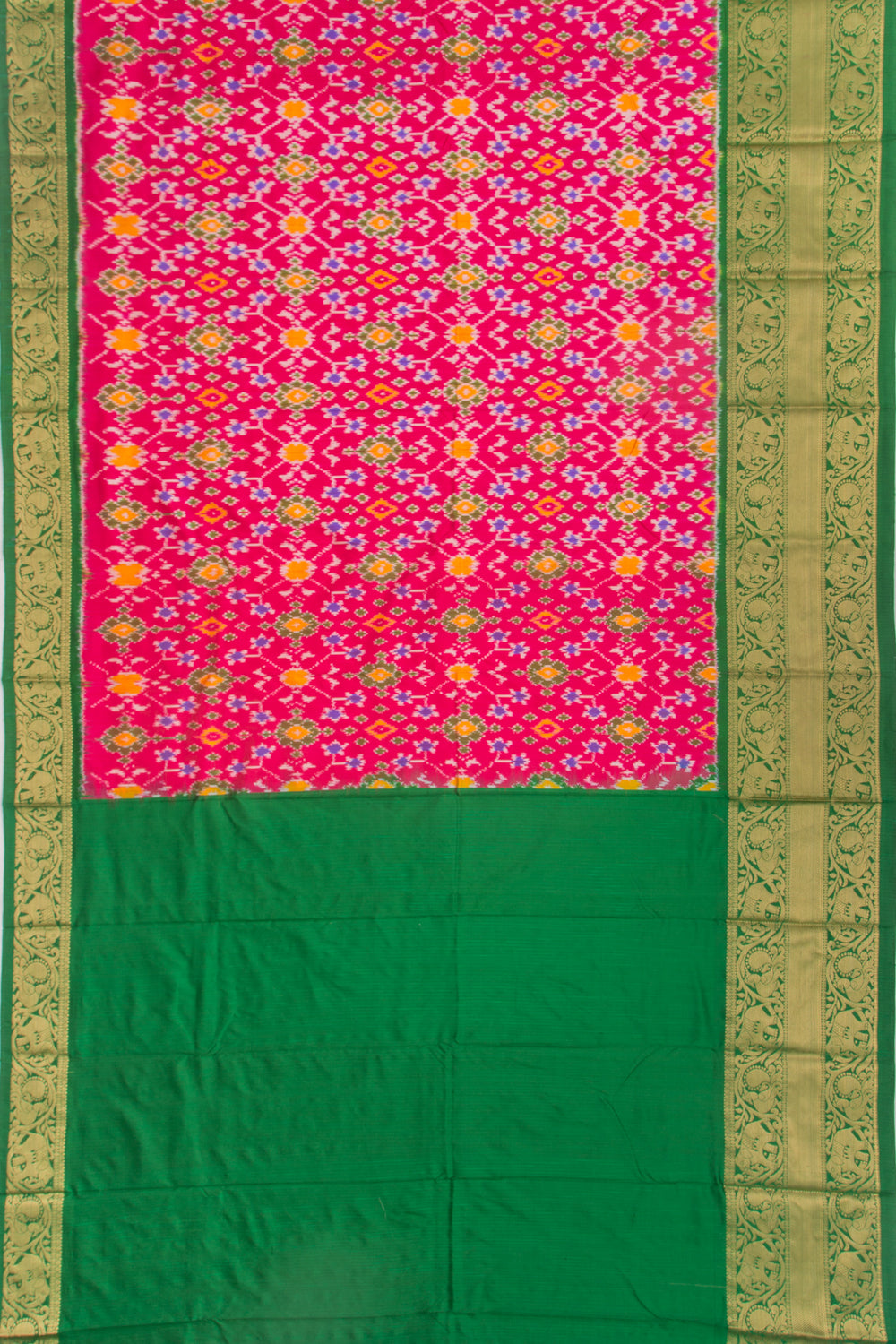 Kanchipuram Silk Ikat Pink Saree