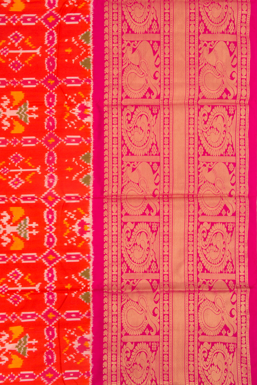 Kanchipuram Silk Ikat Scarlet Red Saree