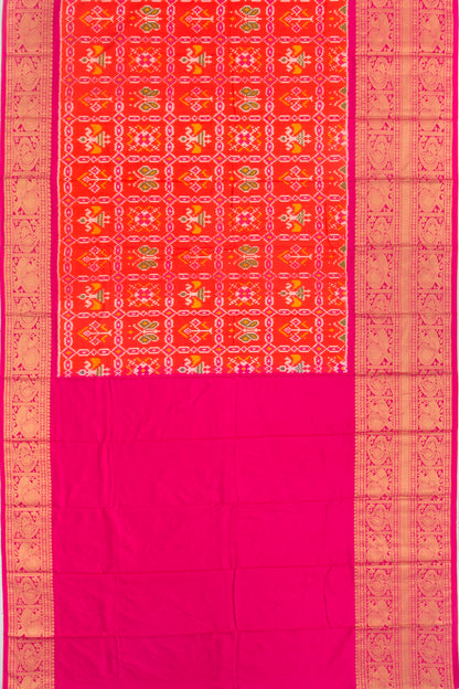 Kanchipuram Silk Ikat Scarlet Red Saree