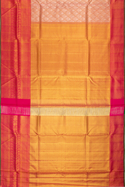 Kanchipuram Silk Tissue Brocade Orange Saree