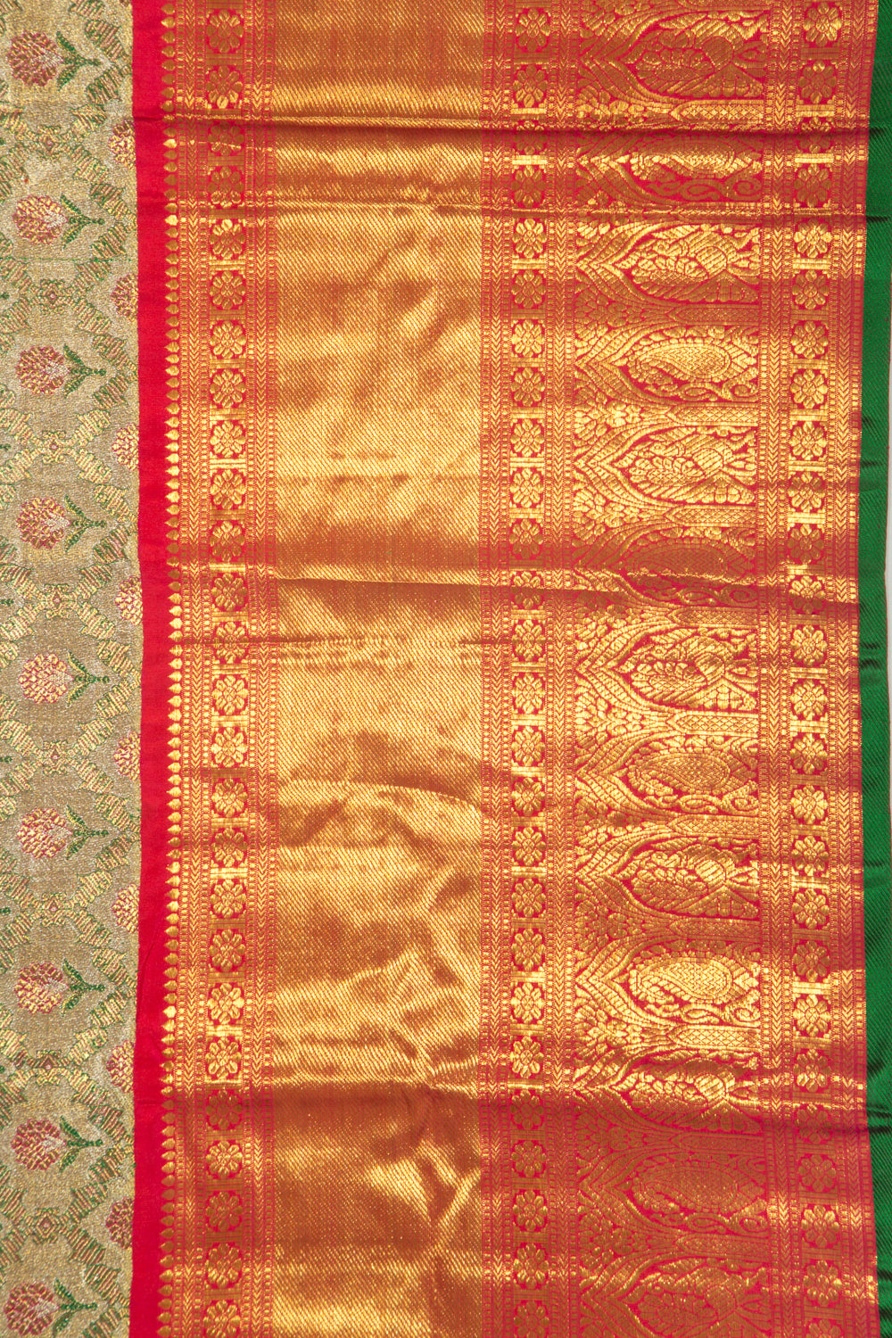 Kanchipuram Silk Tissue Brocade Gold Saree