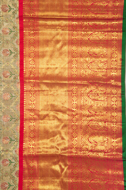 Kanchipuram Silk Tissue Brocade Gold Saree