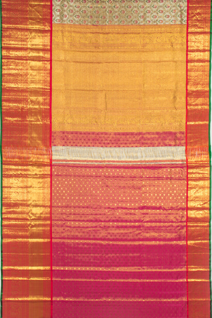 Kanchipuram Silk Tissue Brocade Gold Saree